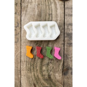 Dilek Çorabı Mini Dörtlü Mum Kalıbı (Silikon) (1 Adet)