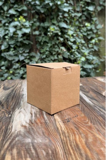 10,5x10,5x10,5cm Küp Kilitli Kraft Kutu 25 Adet