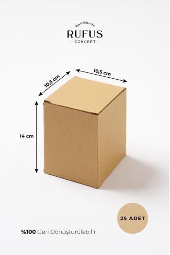 10,5x10,5x14cm Kilitli Kraft Kutu 25 Adet