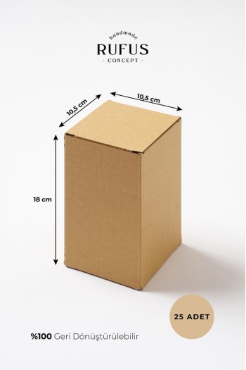 10,5x10,5x18cm Kilitli Kraft Kutu 25 Adet