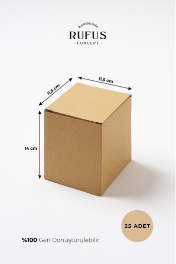 11,5x11,5x14cm Kilitli Kraft Kutu 25 Adet