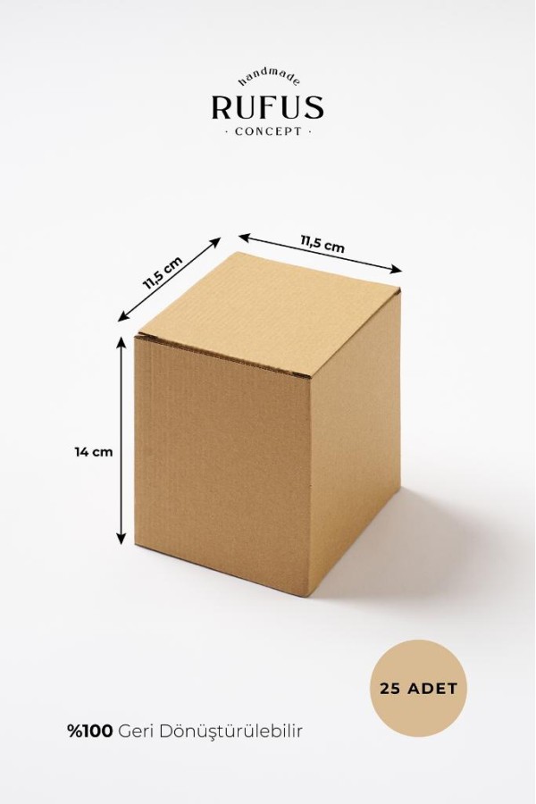 11,5x11,5x14cm Kilitli Kraft Kutu 25 Adet