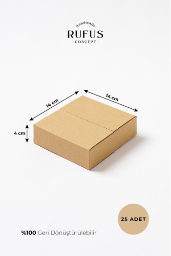 14x14x4cm Kraft Koli 25 Adet