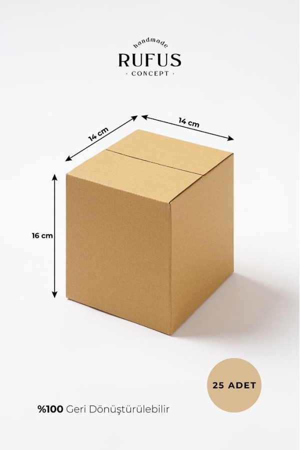 14x14x16cm Kraft Koli 25 Adet
