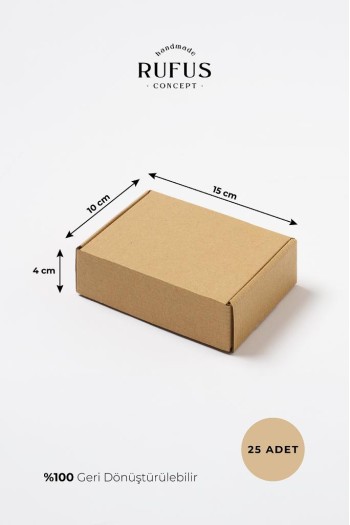 15x10x4cm Kilitli Kraft Kutu 25 Adet