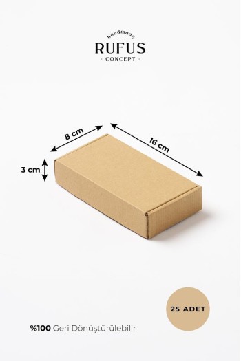 16x8x3cm Kilitli Kraft Kutu 25 Adet