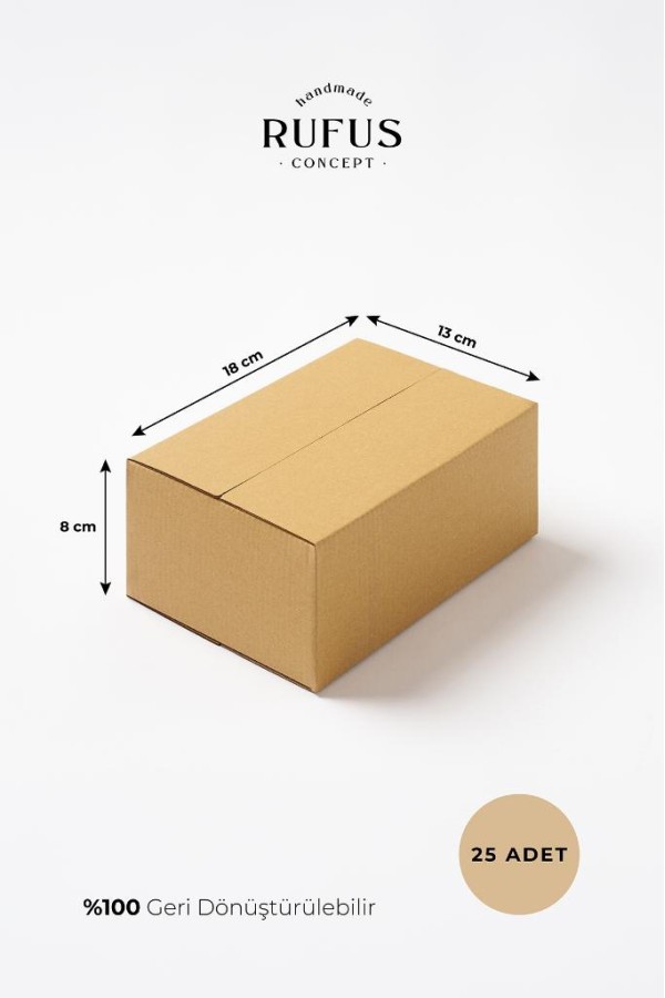 18x13x8cm Kraft Koli 25 Adet