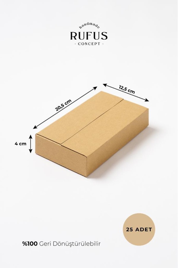 20,5x12,5x4cm Kraft Koli 25 Adet