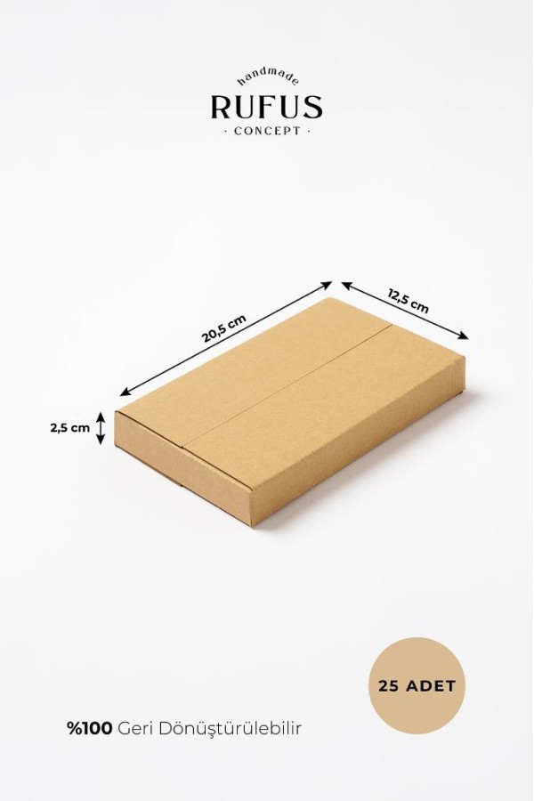 20,5x12,5x2,5cm Kraft Koli 25 Adet
