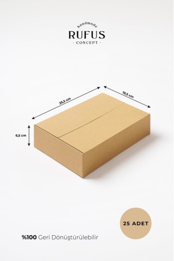 25,5x19,5x6,5cm Kraft Koli 25 Adet
