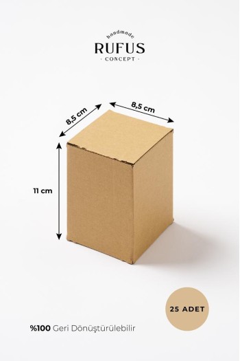8,5x8,5x11,5cm Kilitli Kraft Kutu 25 Adet