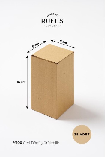 8x8x16cm Kilitli Kraft Kutu 25 Adet