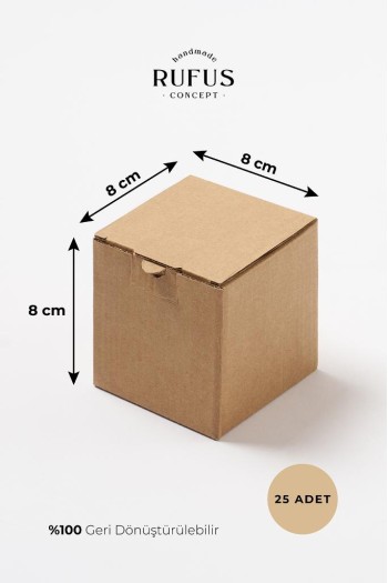 8x8x8cm Küp Kilitli Kraft Kutu 25 Adet