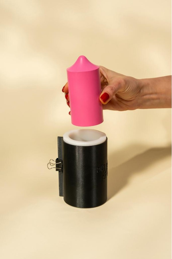 Baton Düz Orta Kasnaklı Silikon Mum Kalıbı