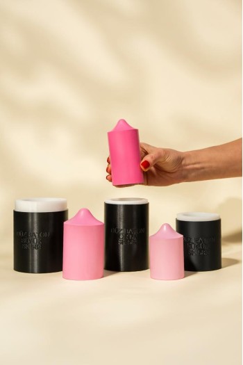 Baton Düz Kasnaklı Üçlü Silikon Mum Kalıp Seti