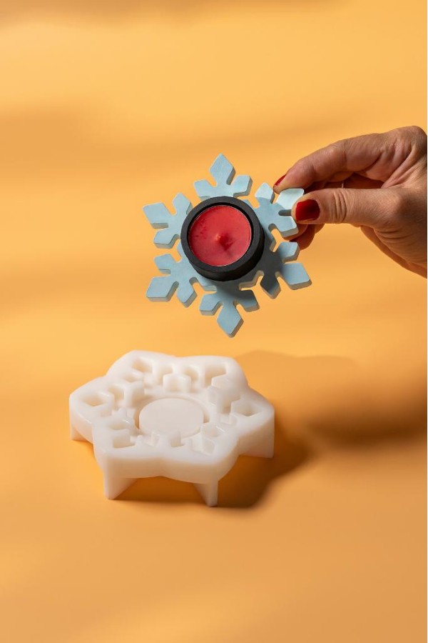 Kar Tanesi Tealight Silikon Mumluk Kalıbı Kar Tanesi Tealight Silikon Mumluk Kalıbı