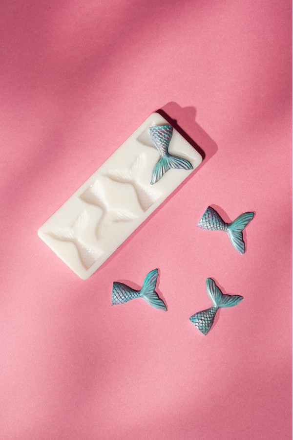 Deniz Kızı Kuyruğu Mini Dörtlü Silikon Mum Kalıbı