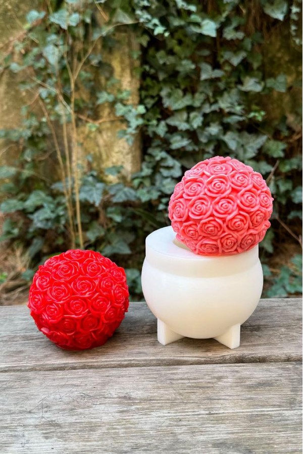 Gül Topu Tekli Mum Kalıbı (Silikon)