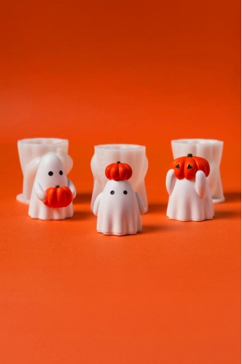 Kabaklı Hayalet Üçlü Set Silikon Mum Kalıpları Kabaklı Hayalet Üçlü Set Silikon Mum Kalıpları