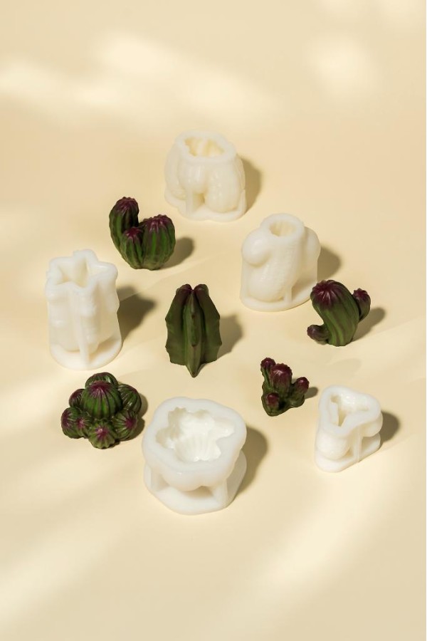 Kaktüs SET 4 Beş Adet Silikon Mum Kalıbı