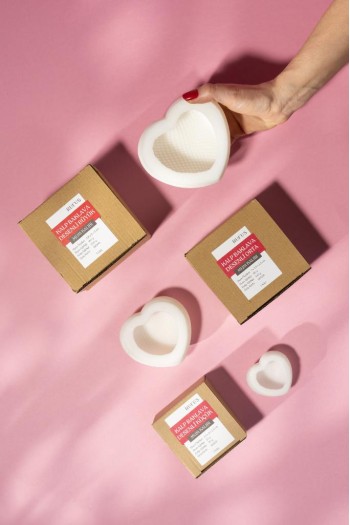 Kalp Baklava Desenli Üçlü Silikon Mum Kalıp Seti