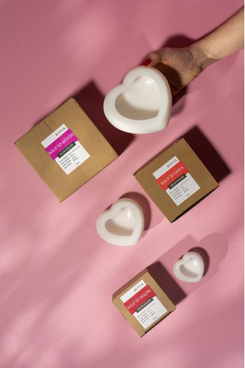 Kalp 3D Üçlü Silikon Mum Kalıp Seti