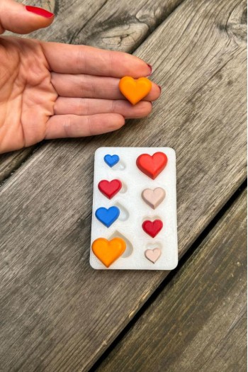 Kalp Mini Dört Boy Sekizli Silikon Mum Kalıbı