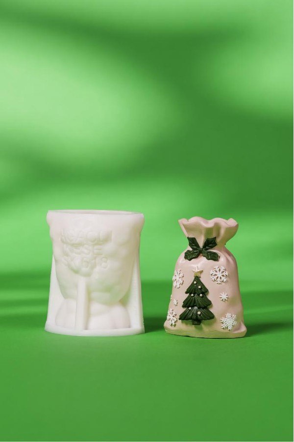 Ağaçlı Kese Silikon Mum Kalıbı