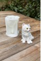 Kedi Pamuk Tekli Silikon Mum Kalıbı