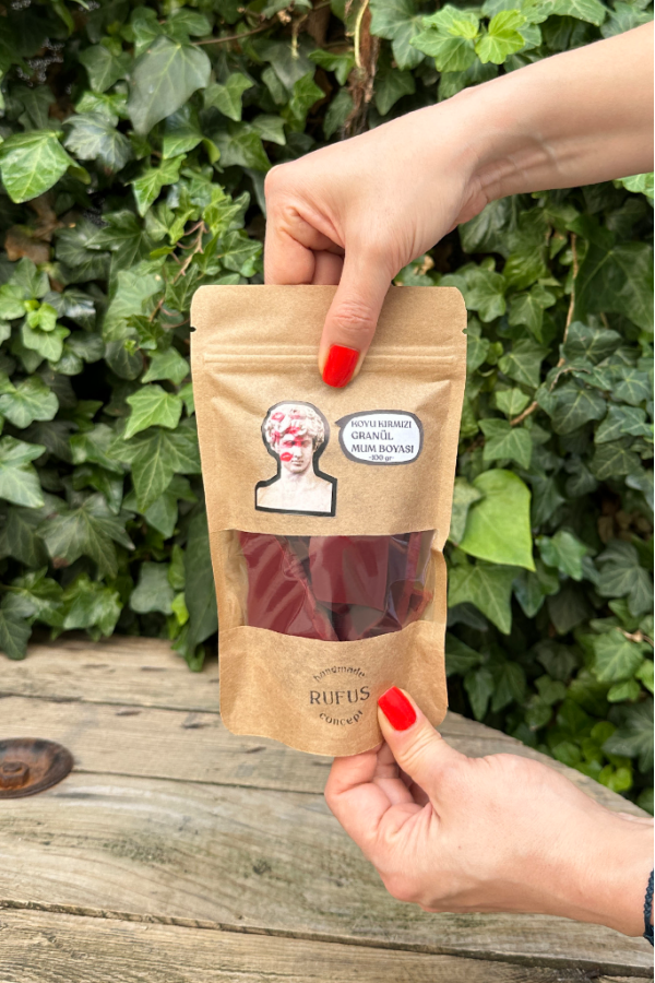 Koyu Kırmızı Granül Mum Boyası 100gr