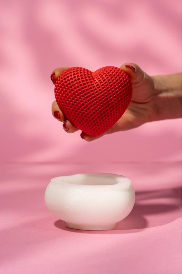 Kalp Baklava Desenli Orta Silikon Mum Kalıbı