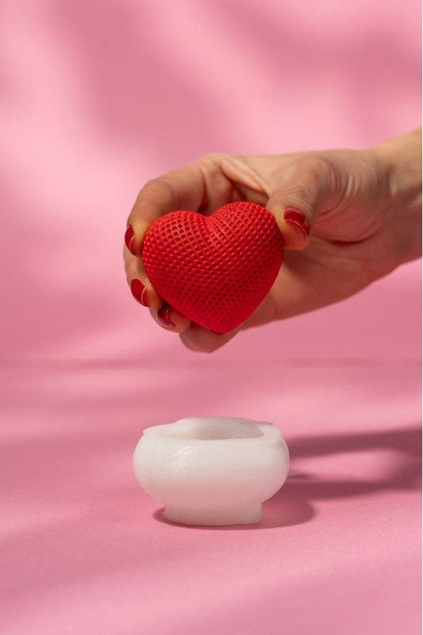 Kalp Baklava Desenli Küçük Silikon Mum Kalıbı