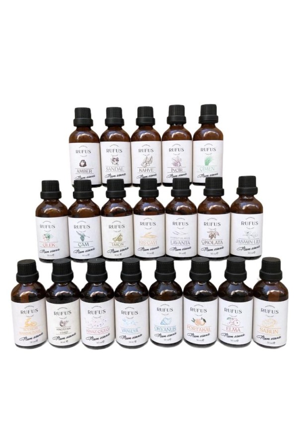 Mum Esansı 50ml 33 adetten oluşan set Mum Esansı 50ml 33 adetten oluşan set
