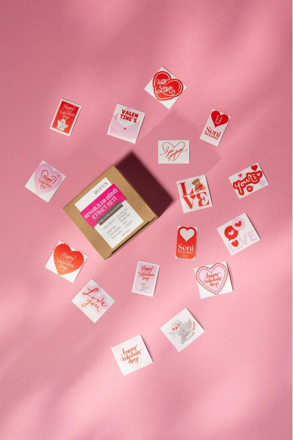 Sevgililer Günü Etiket Seti 63 Adet
