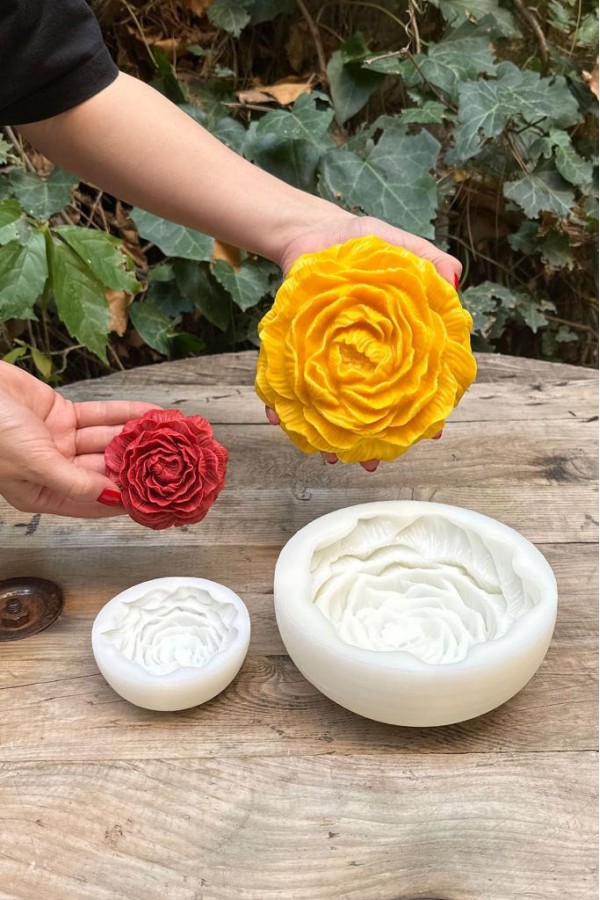 Şakayık İkili Set Silikon Mum Kalıpları Şakayık İkili Set Silikon Mum Kalıpları