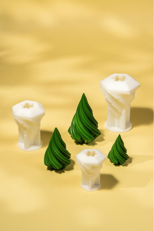 Spiral Üçlü Silikon Mum Kalıp Seti Spiral Üçlü Silikon Mum Kalıp Seti