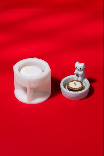Kedi Tealight Silikon Mumluk Kalıbı