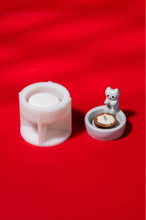 Kedi Tealight Silikon Mumluk Kalıbı Kedi Tealight Silikon Mumluk Kalıbı