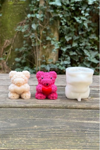 Tedy Bear Gül Dokulu Küçük Silikon Mum Kalıbı Tedy Bear Gül Dokulu Küçük Silikon Mum Kalıbı
