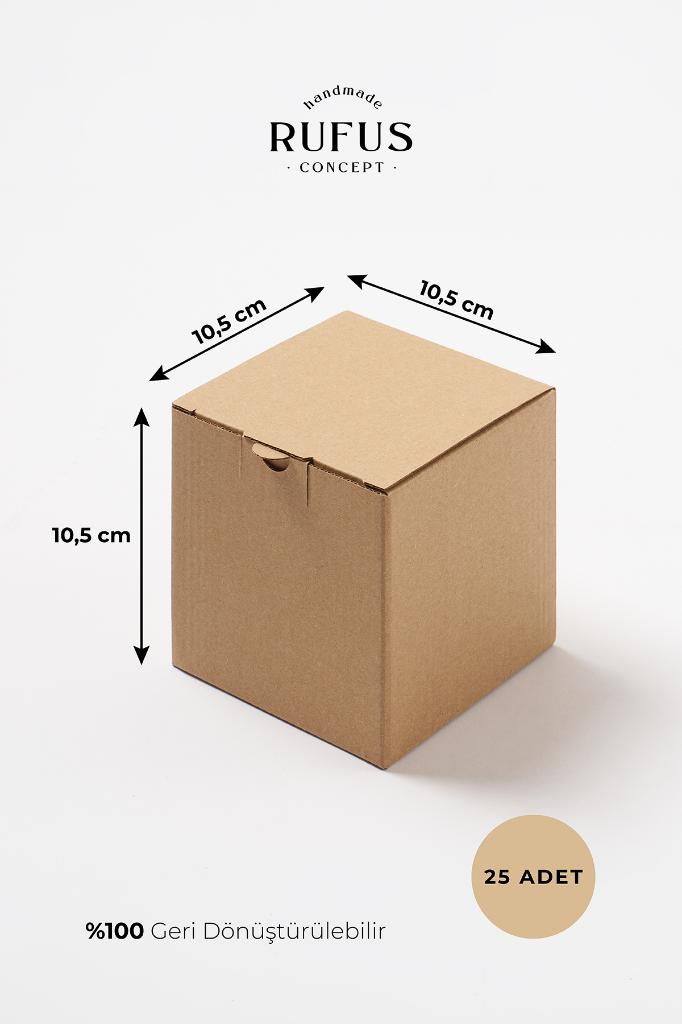 10,5X10,5X10,5cm Küp Kilitli Kraft Kutu 25 Adet