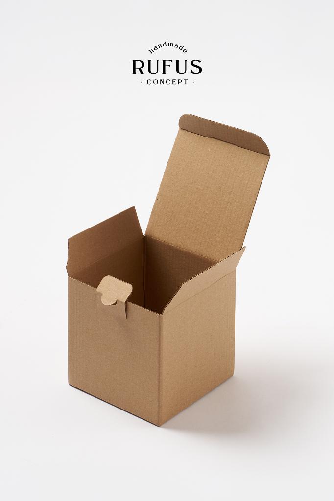 10,5X10,5X10,5cm Cube Lock-Tab Kraft Box 25 pcs