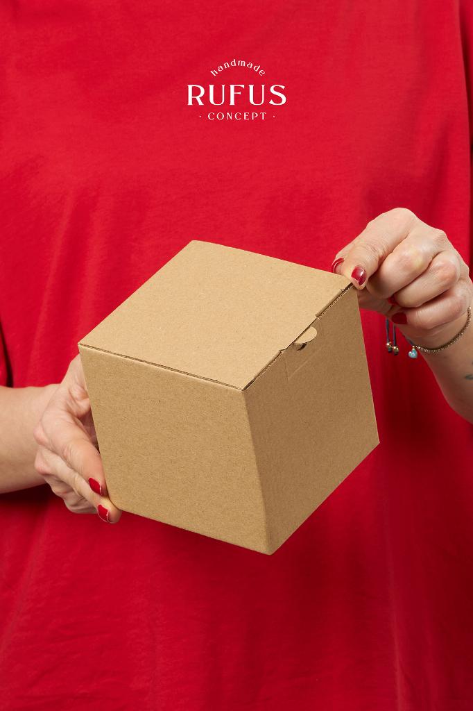10,5X10,5X10,5cm Cube Lock-Tab Kraft Box 25 pcs