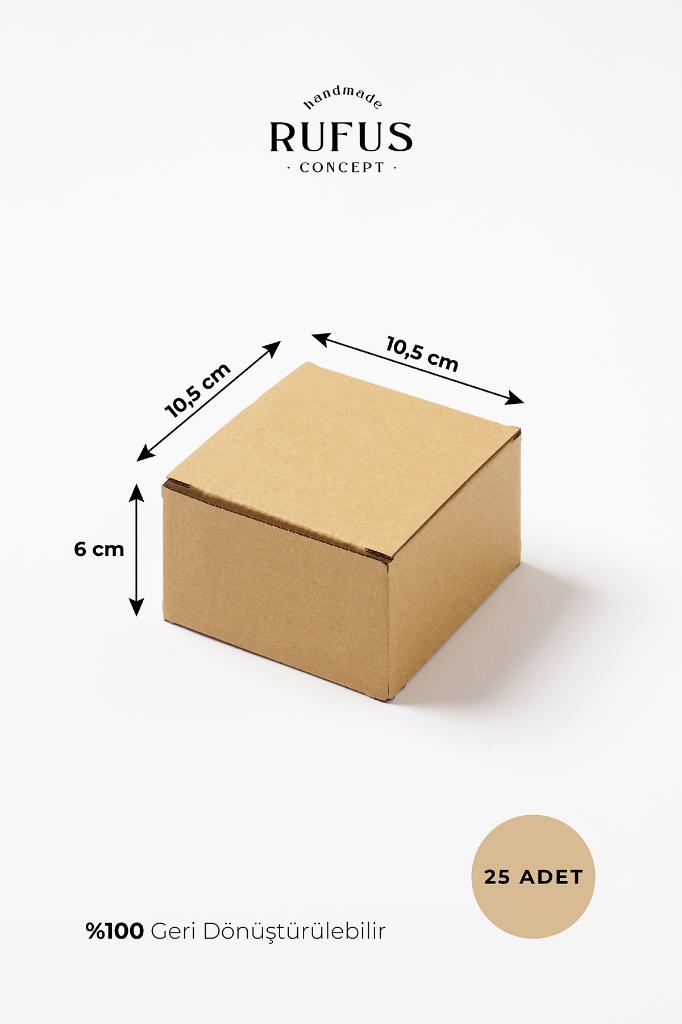 10,5X10,5X6cm Kilitli Kraft Kutu 25 Adet