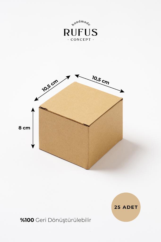 10,5X10,5X8cm Kilitli Kraft Kutu 25 Adet