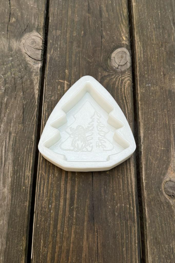 2D Pine Christmas Baba Patterned Silicone Candle Mold