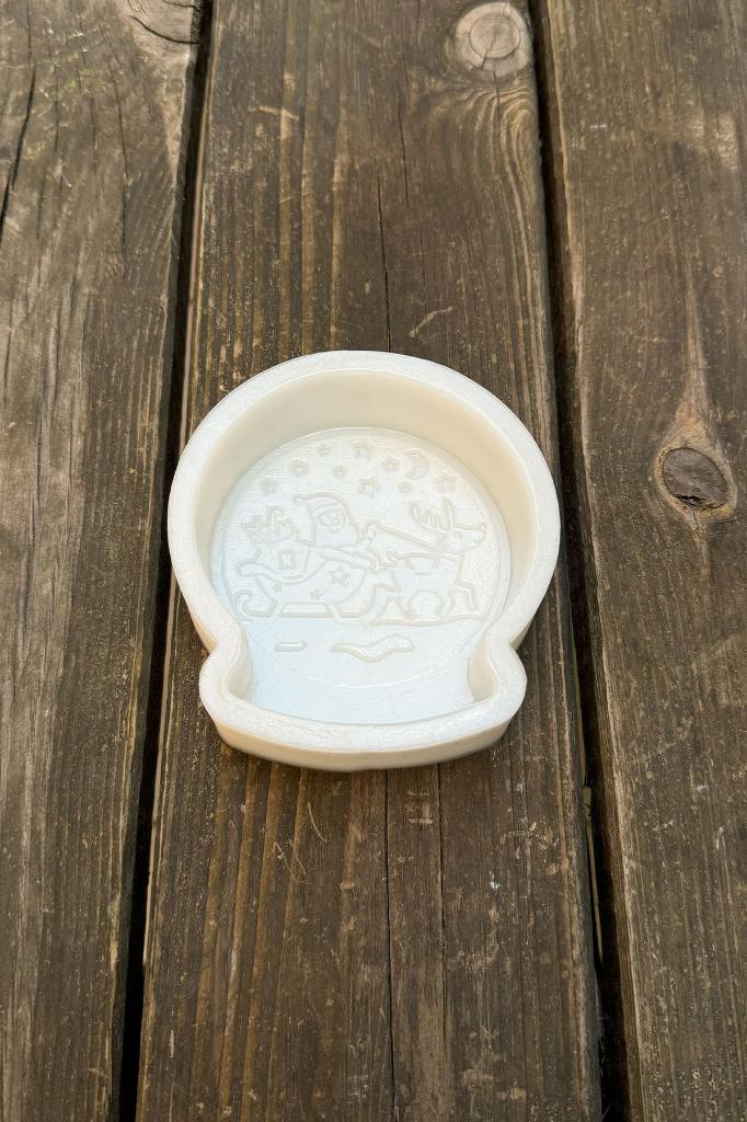 2D Snow Globe Christmas Baba Patterned Silicone Candle Mold