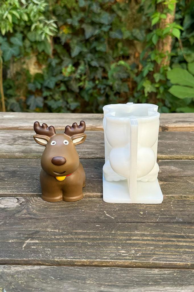 3D Christmas Geyik Silikon Mum Kalıbı