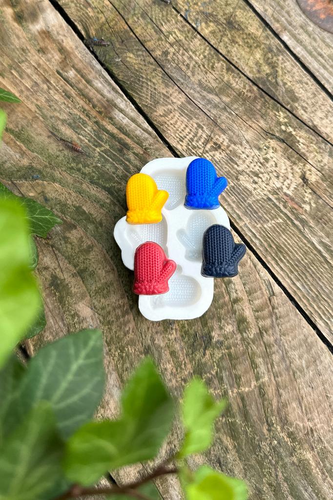3D Eldiven Mini Dörtlü Silikon Mum Kalıbı