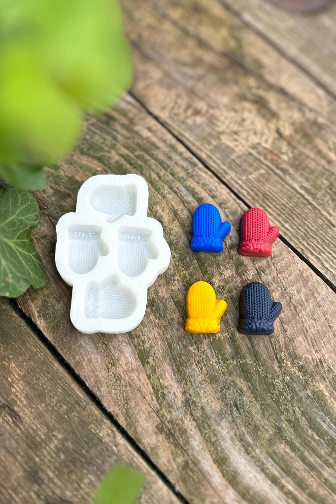 3D Eldiven Mini Dörtlü Silikon Mum Kalıbı