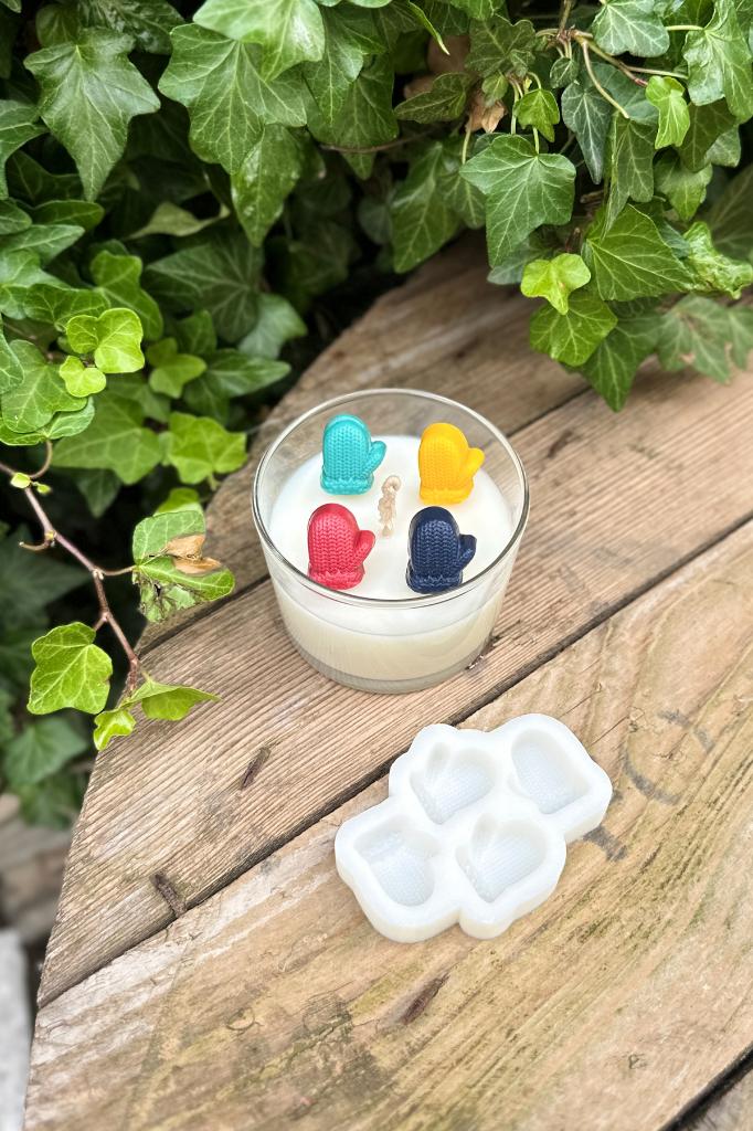 3D Eldiven Mini Dörtlü Silikon Mum Kalıbı